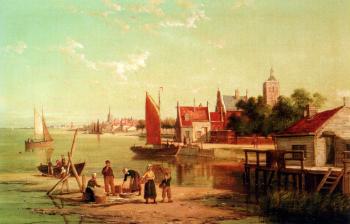 科內利斯 尅裡斯蒂安 Dommelshuizen Dommersen William On The River Amstel Amsterdam Holland